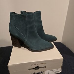Marc Fisher Women's Dark Green Suede Ankle Boots